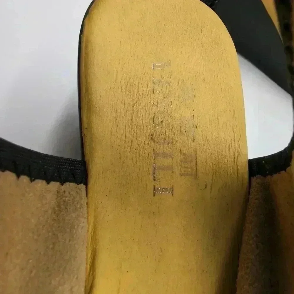 Lingjili Yellow Slingback Platforms sz 6.5 bow toe
